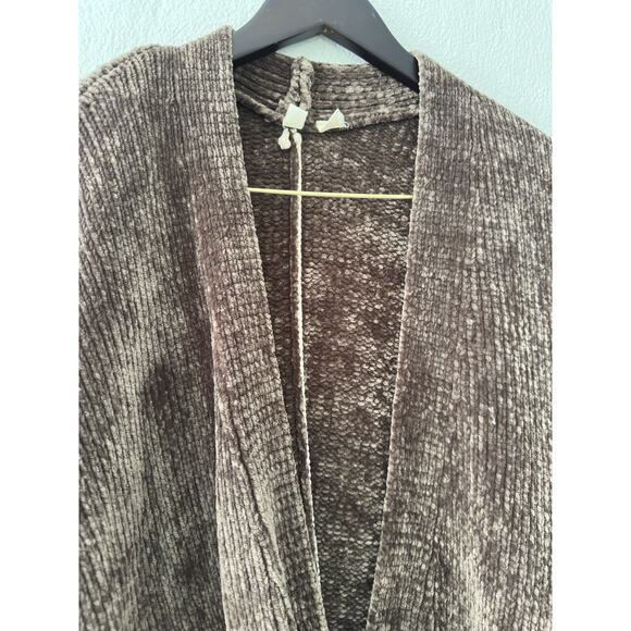 Anthropologie Moth Chenille Cardigan Women’s XS Green Open Front Cozy Pockets - Picture 8 of 16